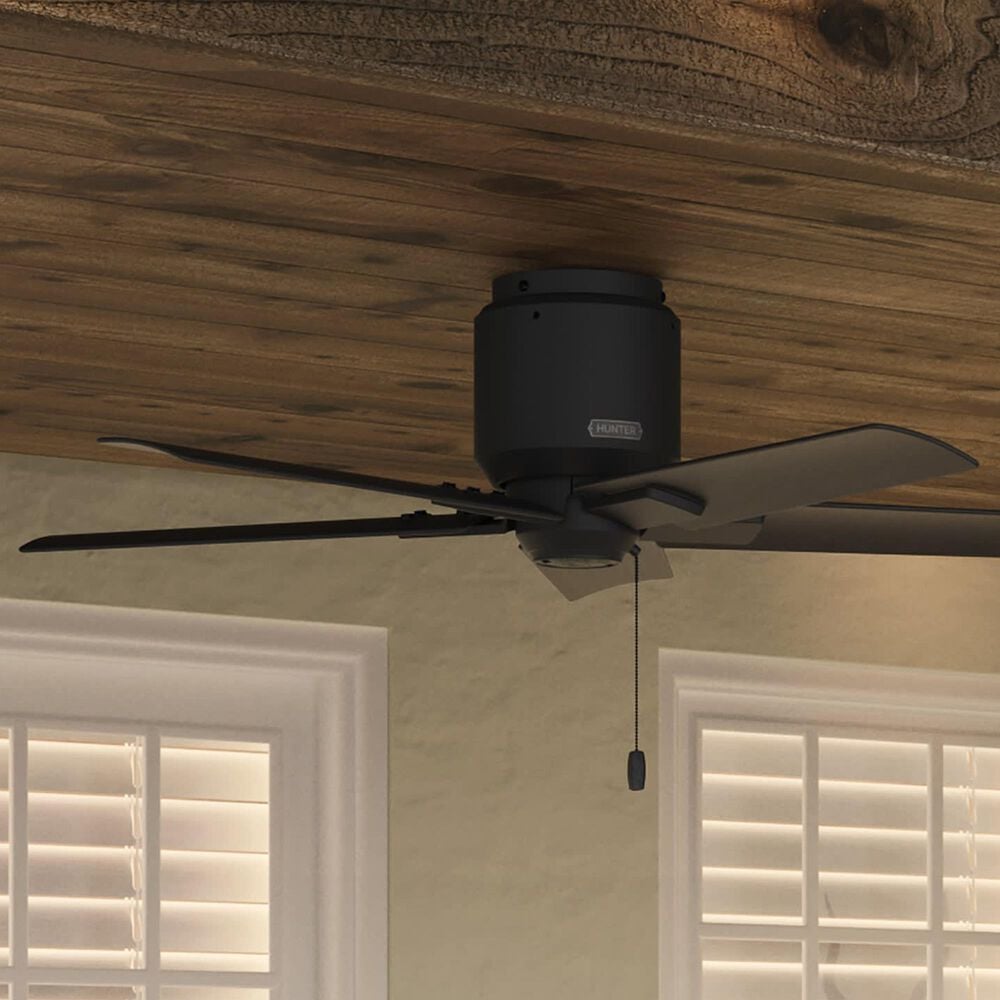 Hunter Terrace 44&quot; Outdoor Ceiling Fan in Matte Black, , large