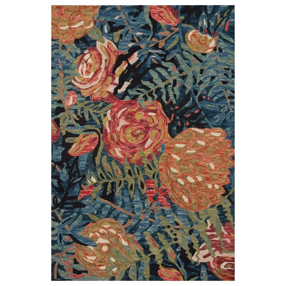 Loloi Belladonna 2" x 5" Black and Fiesta Runner, , large
