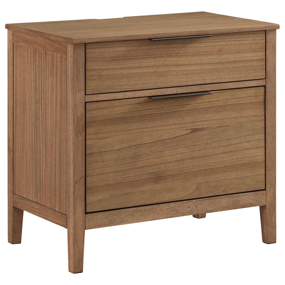 Riva Ridge Cyrus 2 Drawer Nightstand in Almond Bisque with AC Outlets, , large
