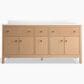 Kohler Malin 72" Double Bathroom Vanity in White Oak with 3 cm White Quartz Top and Rectangular Sinks, , large