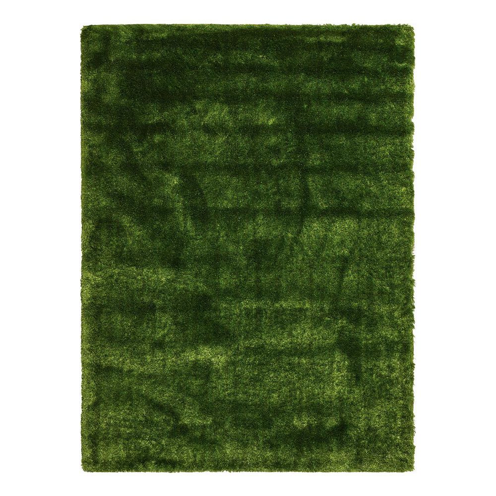 Nourison Glimmer Shag GLI01 5" x 7" Apple Green Area Rug , , large