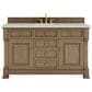 James Martin Vanities Brookfield 60" Single Bathroom Vanity in Pecan with 3 cm Victorian Silver Quartz Top and Rectangular Sink, , large