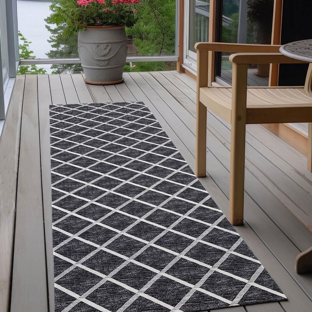 Dalyn Rug Company York 2&#39;3&quot; x 7&#39;6&quot; Black Indoor/Outdoor Runner, , large