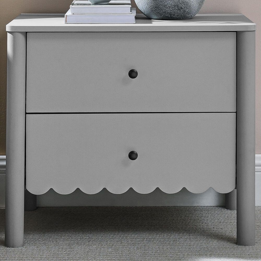 Modway Emmeline Scalloped 2 Drawer Nightstand in Light Gray, , large
