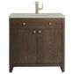 James Martin Vanities Gracyn 36" Single Bathroom Vanity in Sable with 3 cm Victorian Silver Quartz Top and Rectangular Sink, , large