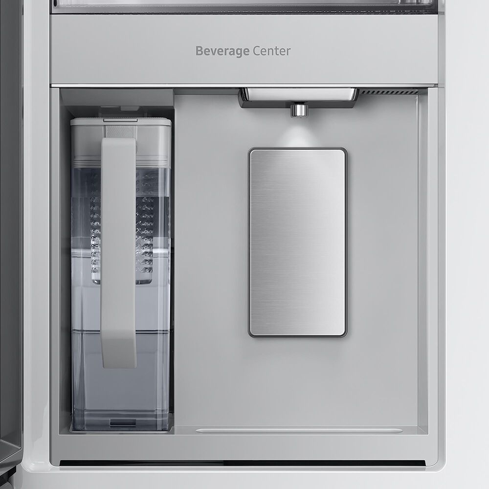 Samsung Bespoke 29 Cu. Ft. French Door Refrigerator in Charcoal Glass Family Hub Panel Included - Additional Panels Sold Separately, , large