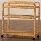 Baxton Studio Delphine Rattan Kitchen Cart in Natural Brown, , large