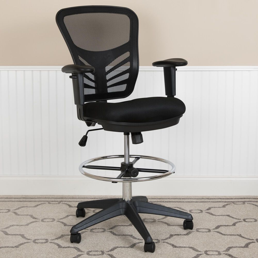 Flash Furniture Drafting Chair in Black, , large
