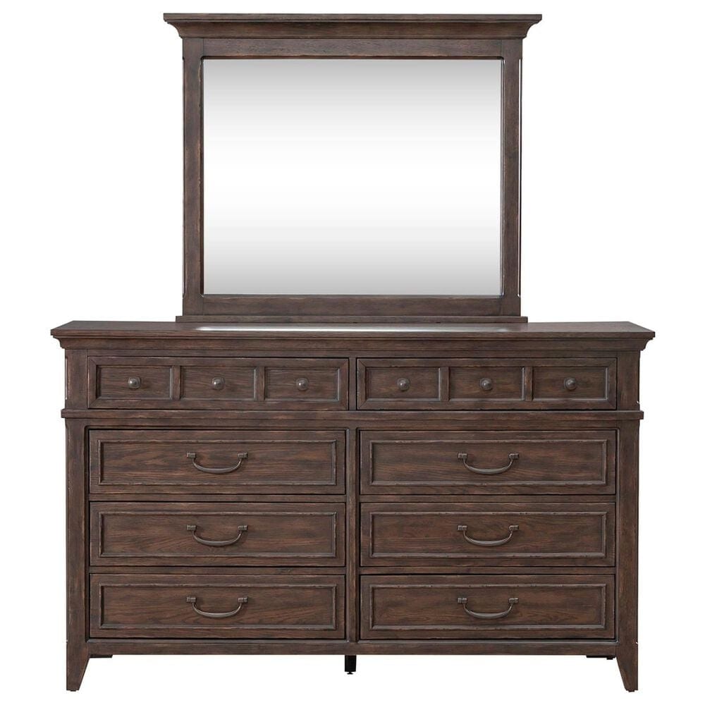 Belle Furnishings Paradise Valley 4-Piece King Bedroom Set in Saddle Brown, , large