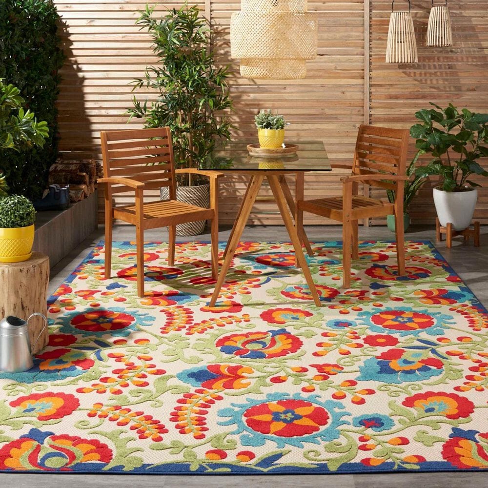 Nourison Aloha ALH17 9&#39;6&quot; x 13&#39; Multicolor Indoor/Outdoor Area Rug, , large