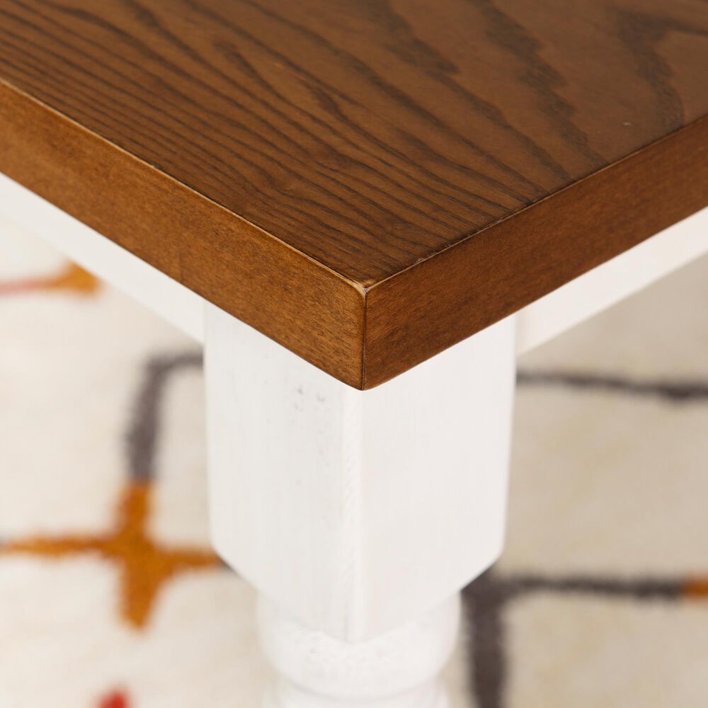 Linon Home Decor Willow Dining Table in Honey Brown and Vanilla White - Table Only, , large