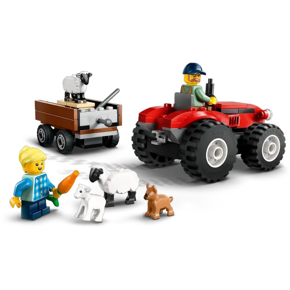 LEGO City Red Farm Tractor with Trailer &amp; Sheep, , large
