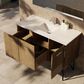 Lexora Home Lancy 48" Single Bathroom Vanity in Rustic Acacia with 2 cm White Quartz Top and Rectangular Sink, , large