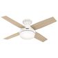 Hunter Dempsey Low Profile 44" Ceiling Fan with LED Lights in Fresh White, , large