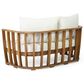 Hearth and Haven 2-Piece Outdoor Conversation Set with Beige Cushion in Teak, , large
