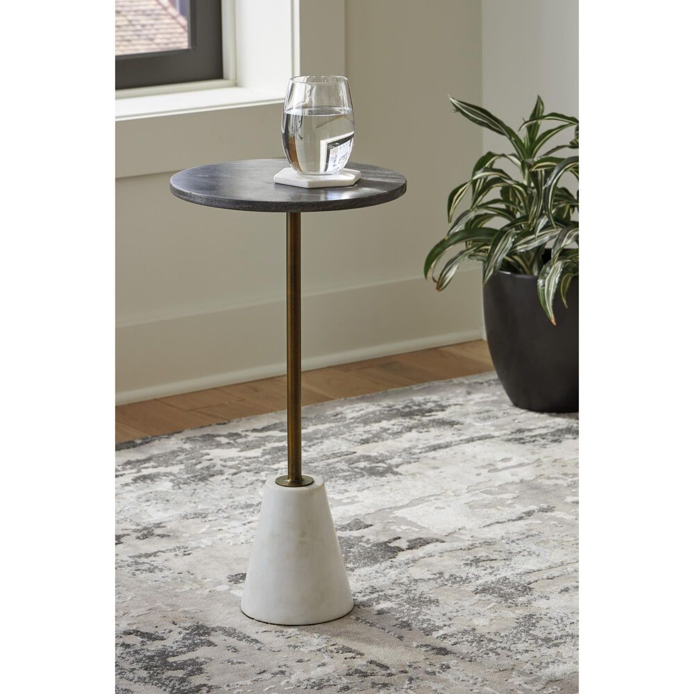 Ashley Caramont Accent Table in Gold, White and Black, , large