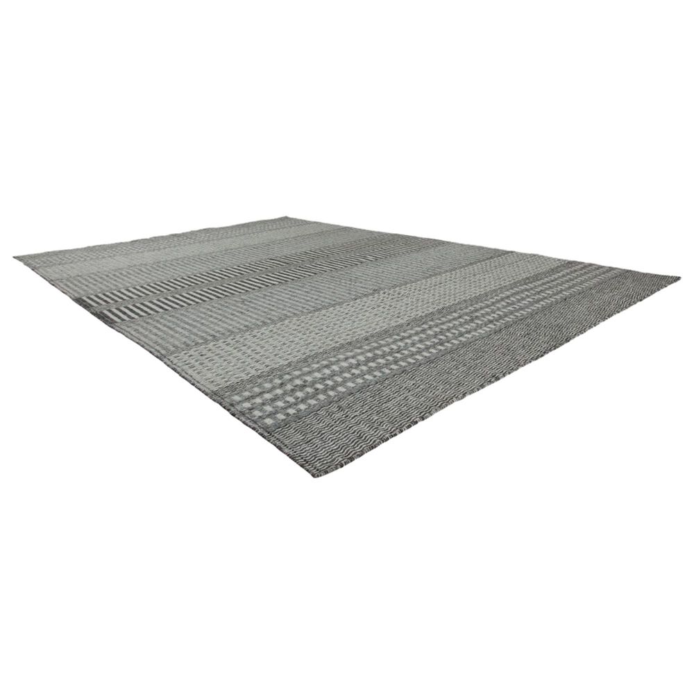 Harounian Rugs Kilim Casablanca 6&#39; x 9&#39; Silver and Grey Area Rug, , large