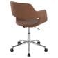 LumiSource Margarite Swivel Task Chair with Brown Faux Leather Cushion in Chrome, , large