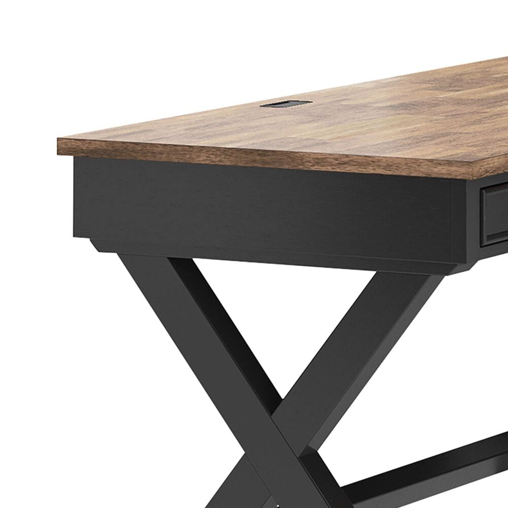 Ashley Wildenauer 3-Piece L-Shape Desk with Chair Set in Brown and Black, , large