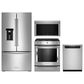 KitchenAid 4pc Kitchen Package with Refrigerator, Range, Microwave, and Dishwasher in Stainless Steel, , large