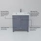 Lexora Home Jacques 30" Single Bathroom Vanity in Dark Grey with 2 cm White Quartz Top and Rectangular Sink, , large