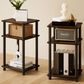 HOMLUX 3-Tier Turn-N-Tube End Table in Amber Pine and Black (Set of 2), , large