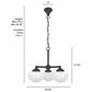 Hunter Saddle Creek 3-Light Chandelier with White Shade in Noble Bronze, , large