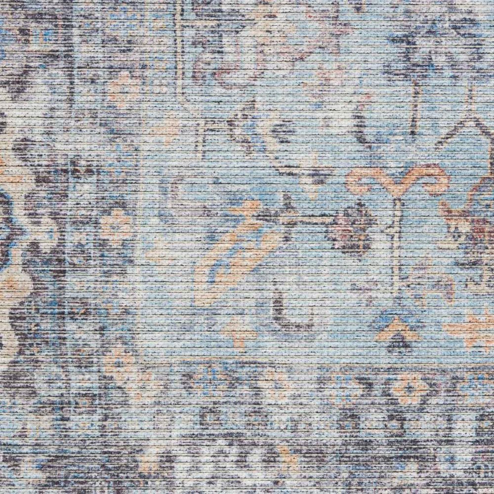 57 Grand by Nicole Curtis Series 1 2&#39; x 6&#39; Light Grey and Blue Runner, , large