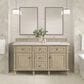 James Martin Vanities Lorelai 60" Double Vanity in Whitewashed Oak with 3 cm Lime Delight Quartz Top, , large