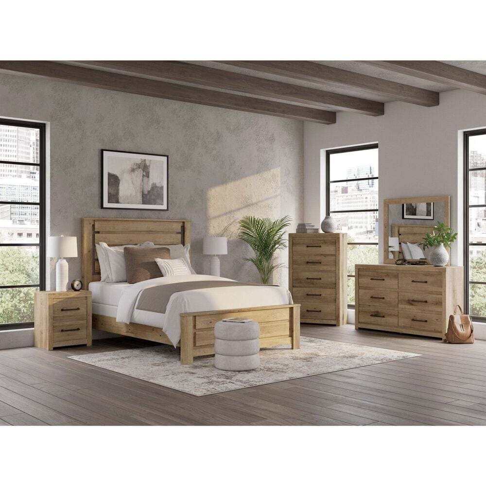 Ashley Brozmont Dresser Mirror in Natural Brown, , large