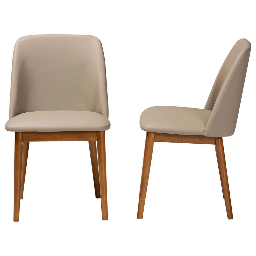 Baxton Studio Lavin Side Chair in Walnut Light Brown (Set of 2), , large