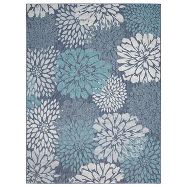 Nourison Garden Oasis GOA06 Navy 8" x 10" Indoor/Outdoor Area Rug, , large