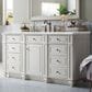 James Martin Vanities Bristol 60" Single Bathroom Vanity in Bright White with 3 cm Ethereal Noctis Quartz Top and Rectangular Sink, , large