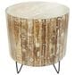 Maple and Jade End Table with Metal Hairpin Legs in Brown, Whitewashed, Blue and Black, , large