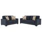 Ashley Aviemore Stationary Sofa and Loveseat Set in Ink, , large