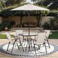 Furniture of America Nuri 6-Piece Outdoor Dining Set with Umbrella in Black, , large
