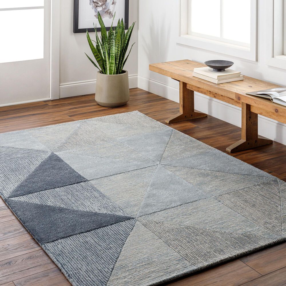 Surya Glasgow 8&#39; x 10&#39; Gray, Navy and Pale Blue Area Rug, , large
