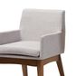 Baxton Studio Nexus Arm Chair with Greyish Beige Cushion in Walnut Brown (Set of 2), , large