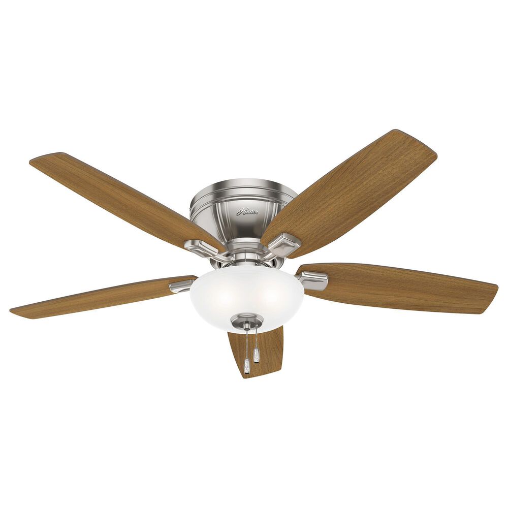 Hunter Kenbridge Low Profile 52" Ceiling Fan with LED Lights in Brushed Nickel, , large
