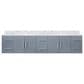 Lexora Home Geneva 84" Double Bathroom Vanity in Dark Grey with 2 cm White Carrara Marble Top and Rectangular Sinks, , large