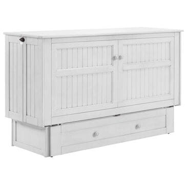 New Day Furniture Daisy Queen Murphy Cabinet Bed in White with Mattress , , large