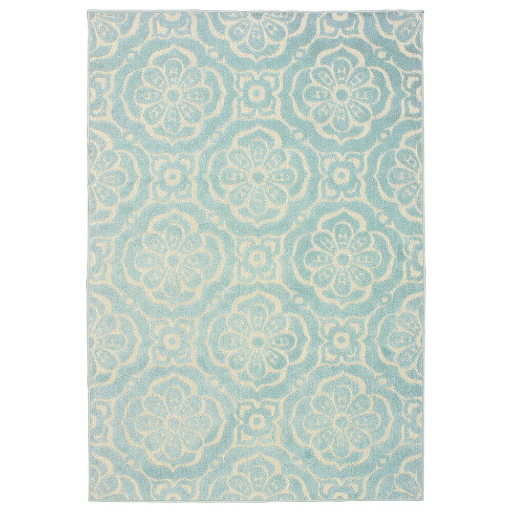 Oriental Weavers Barbados 539L4 9"10" x 10"10" Blue and Ivory Area Rug, , large