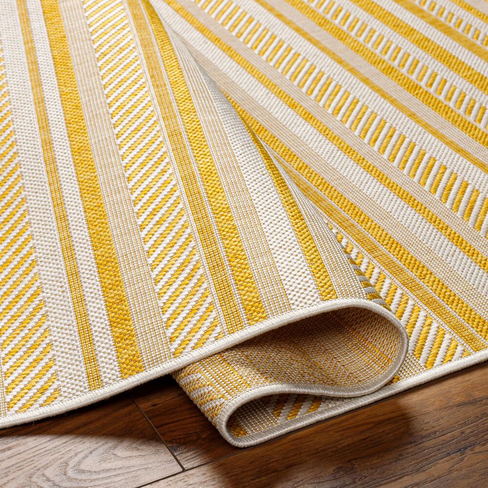 Surya Eagean EAG-2424 Mustard and Ivory 2&#39; x 2&#39;11&quot; Indoor/Outdoor Area Rug, , large