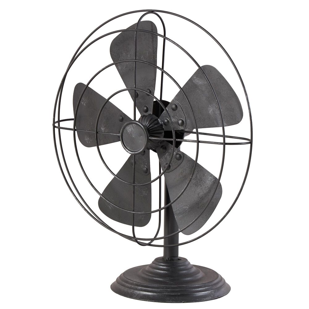 Maple and Jade Metal Fan Decorative Sculpture in Weathered Black, , large