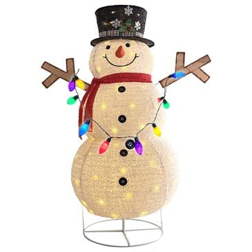 HOMLUX Stretch Snowman with LED Lights in White, , large