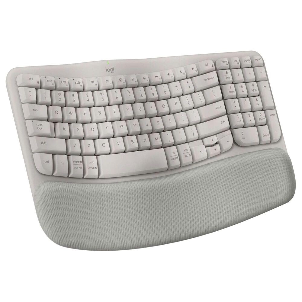 Logitech Wave Keys Wireless Ergonomic Keyboard in Sand, , large
