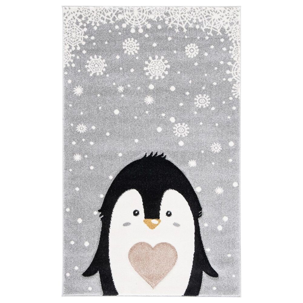Safavieh Carousel 4" x 6" Light Grey and Black Kids  Area Rug, , large