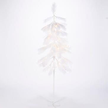 The Gerson Company 6" Pampas Grass Downswept Tree with 270 Warm White LED Lights in White, , large