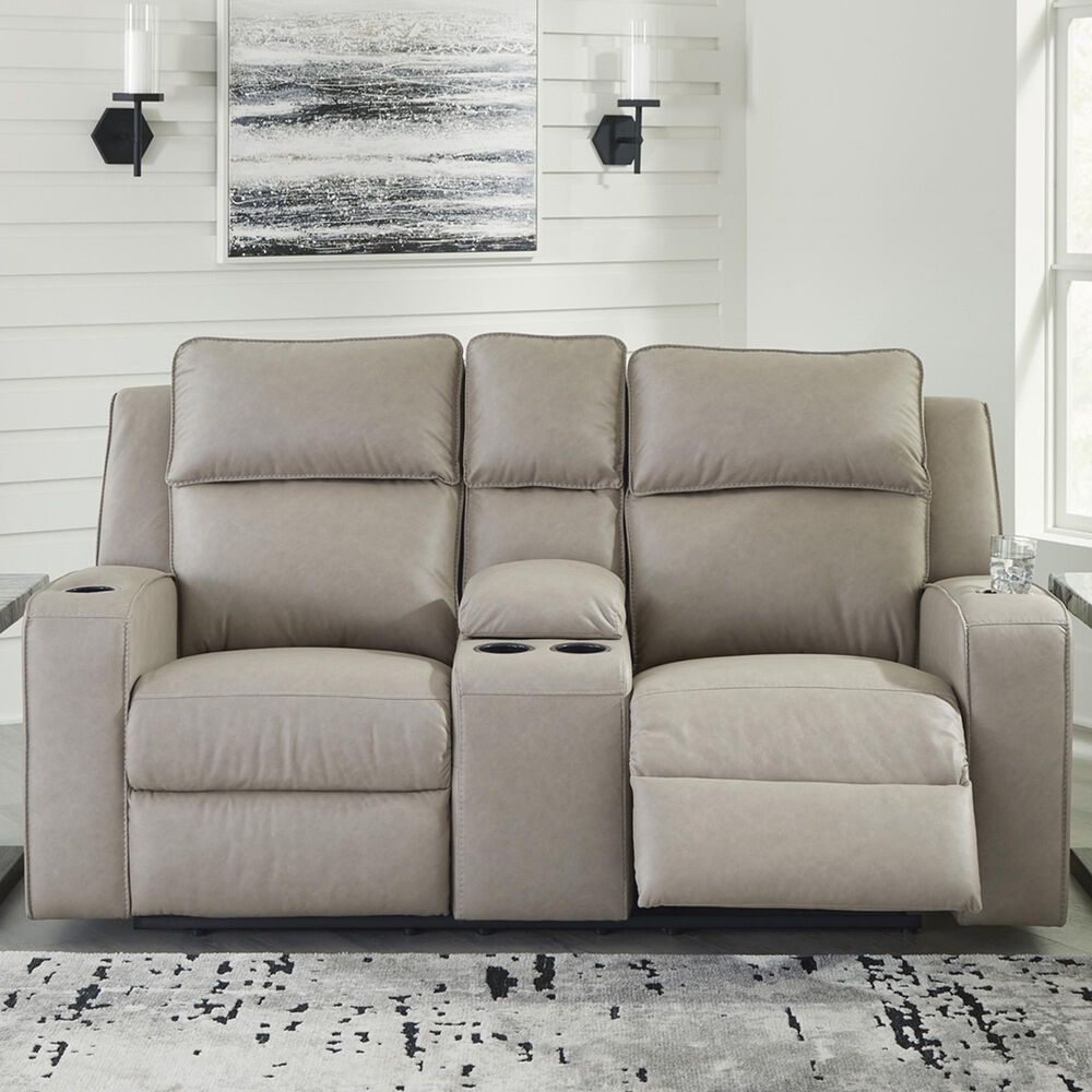 Ashley Lavenhorne Manual Loveseat in Pebble, , large