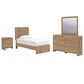 Ashley Gramburg 4 Piece Twin Platform Panel Bedroom Set in Warm Brown, , large